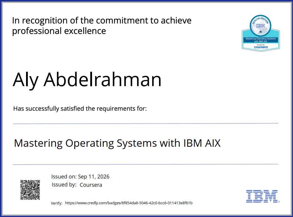 IBM Mastering Operating Systems with IBM AIX Specialization