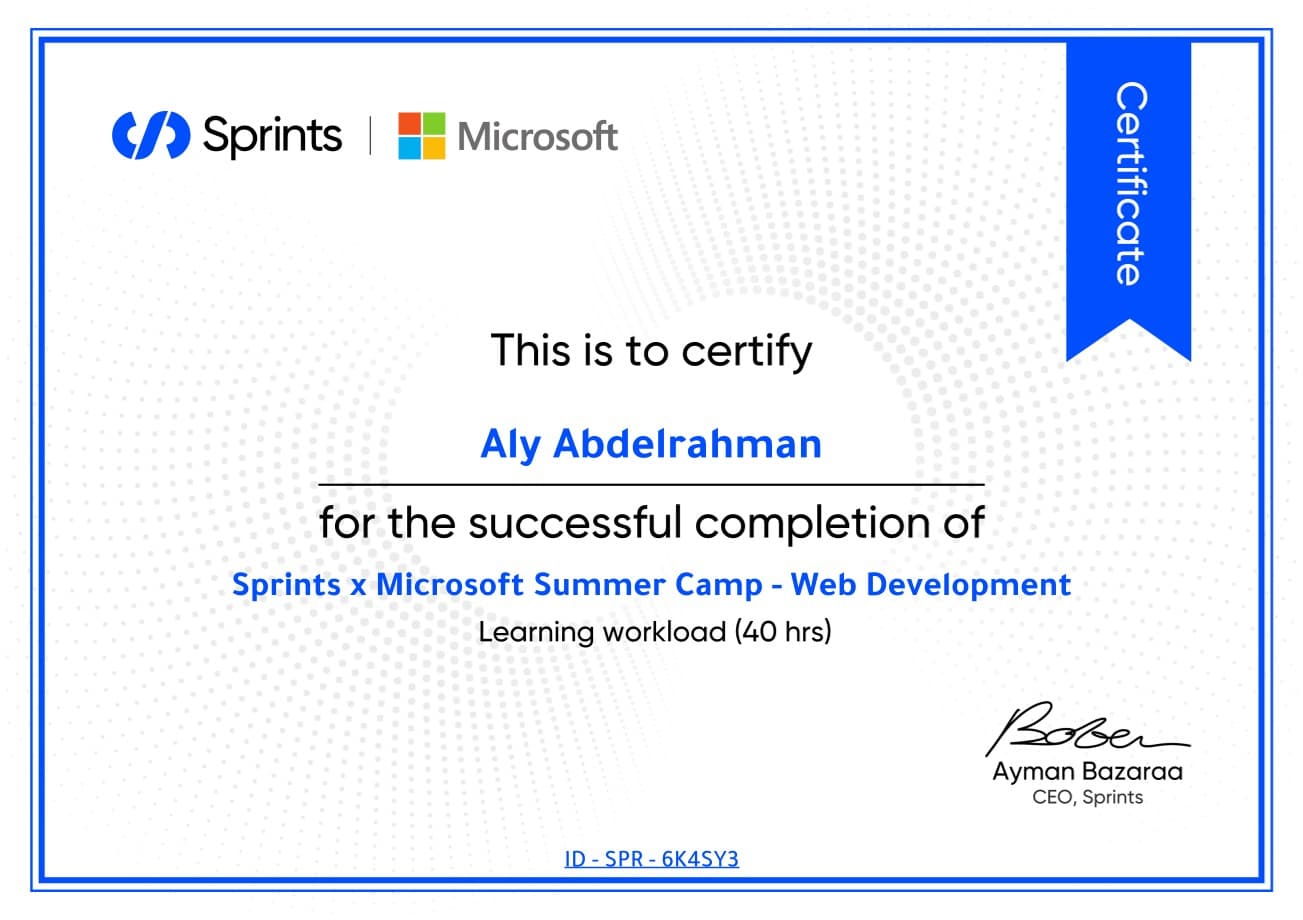 Sprints x Microsoft Summer Camp - Web Development